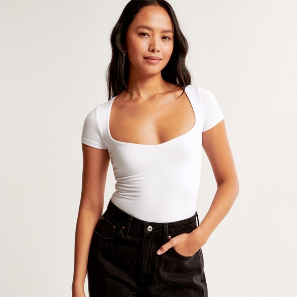 White short sleeve bodysuit